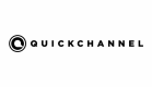 Quickchannels logotyp med en cirkulär ikon till vänster som innehåller en silhuett, följt av ordet "QUICKCHANNEL" i feta, svarta versaler på en grå bakgrund - perfekt för STV:s streaminglösningar.